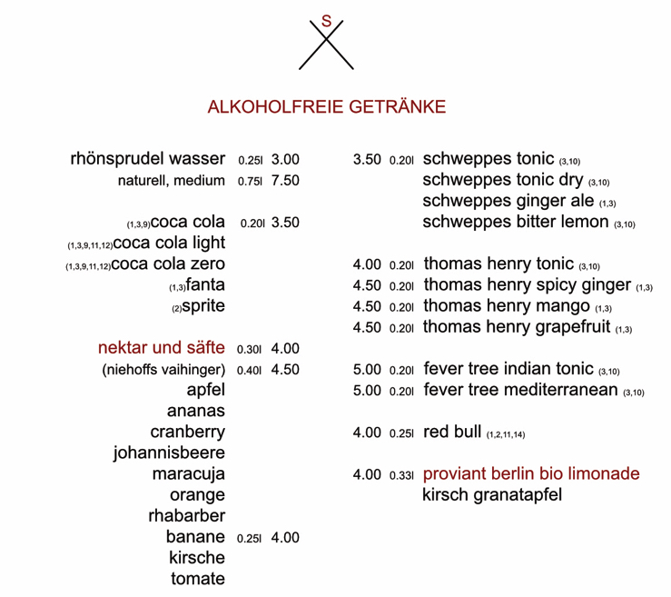 alkoholfreie Getränke A4